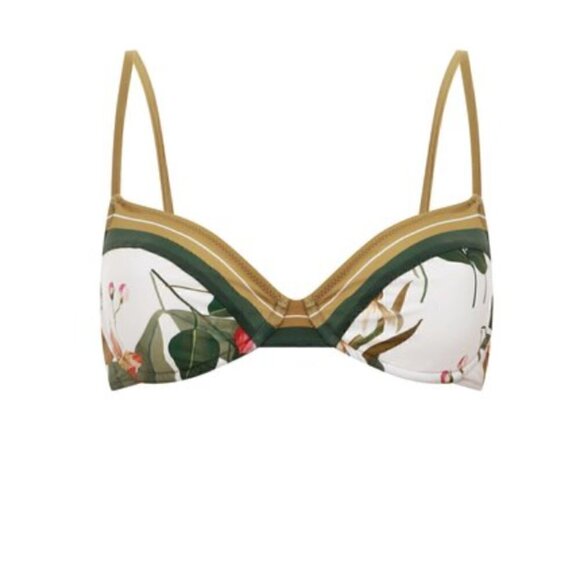New! Gottex Floral Print Contrast Trim Underwire Bikini - TOP - Picture 4 of 9